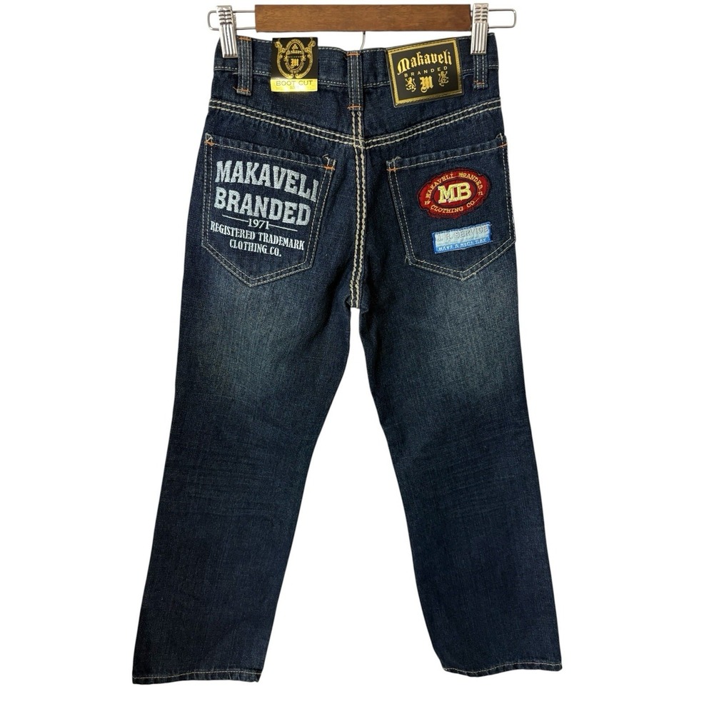 Makaveli Branded Jeans Youth Size 10 Blue Denim New 100% Cotton Bootcut Hip Hop